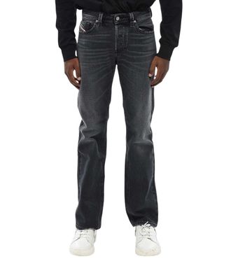 Diesel Black Straight Mid Rise Jeans