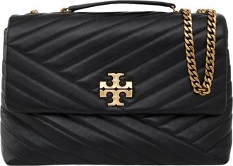 Tory Burch Zwarte Hang-Up Tas met Twee Compartimenten - Dames - Schoudertassen - Zwart - ONE Size - Leer - Tassen