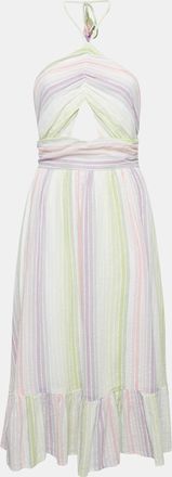 Majorelle London Multicolor Candy Stripes Cotton Midi Dress