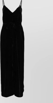 Gold Hawk velvet v-neck sleeveless wide-leg jumpsuit