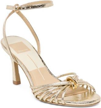 Dolce Vita Isebel Ankle Strap Sandal in Platinum Distressed Leather at Nordstrom, Size 9.5