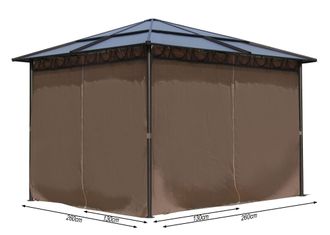 Quick-Star Quick-star - 4 Seitenteile F&uuml;r Hardtop Pavillon 3x3m Seitenwandset Sichtschutz Vorh&auml;nge
