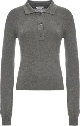 Malo Ribbed Polo - Dames - Cashmere truien - Grijs - S - Kasjmier - Truien & Vesten