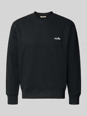 Ellesse Sweatshirt mit Rundhalsausschnitt und Label-Stitching in Black, Gr&ouml;&szlig;e XXL