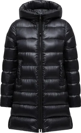 Moncler Moncler Suyenne Hooded Mid-length Down Jacket, Women, Black, Size: 00