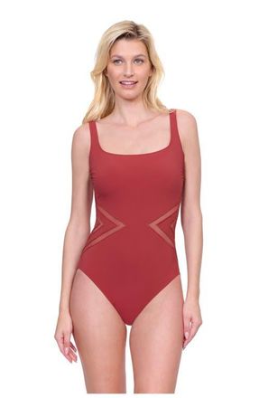 Gottex Day Dreamer Square Neck One Piece in Spice at Nordstrom, Size 12