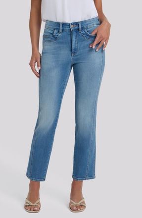 NYDJ Marilyn Paneled High Waist Ankle Straight Leg Jeans in Port Sea at Nordstrom, Size 00P
