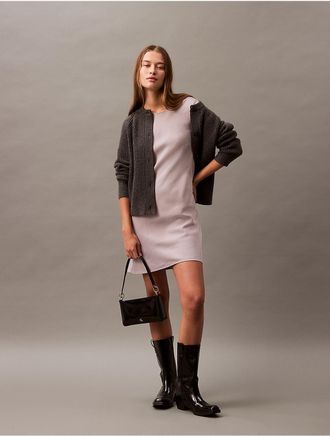 Calvin Klein Womens Mini T-Shirt Dress - Grey - 10