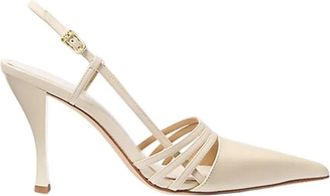 Michael Kors Haisley Sling Pump - Dames - Pumps - Beige - 37 EU - Leer - Schoenen