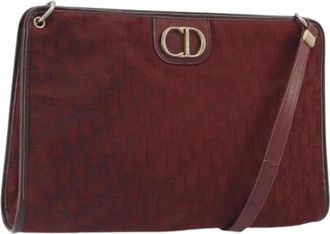 Dior Pre-owned Vintage Trotter Canvas Shoulder Bag - Dames - Vintage Schoudertas - Rood - ONE Size - Leer - Vintage