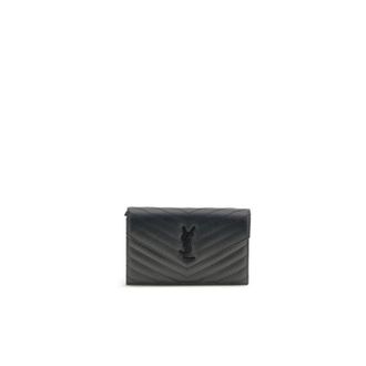 Saint Laurent Accessoires, Dames, Zwart, ONE Size, Leer, Bos Taurus Portemonnee
