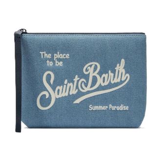 MC2 Saint Barth Clutches, female, Blue, Size: ONE SIZE Aline Clutch Bag