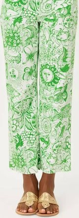Lilly Pulitzer Harleen High Rise Crop Jean In Putting Green Fleur De Lilly