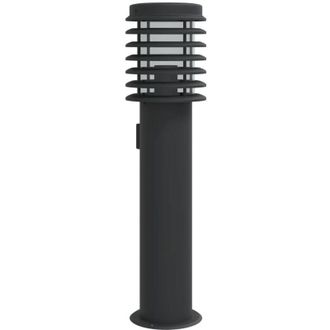 vidaXL Outdoor Floor Lamp with Outlet Black 60 cm Stainless Steel Vidaxl