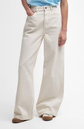 Barbour Maisie High Waist Wide Leg Jeans in Ecru at Nordstrom Rack, Size 14 Us / 18 Uk
