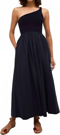 Marie Oliver Tobie One-Shoulder Dress In Navy