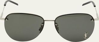 Saint Laurent Unisex Mask Mirrored Shield Metal Sunglasses