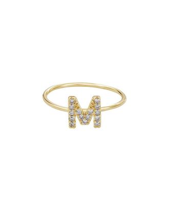 Adornia Adornia 14K Plated Cz Initial Ring
