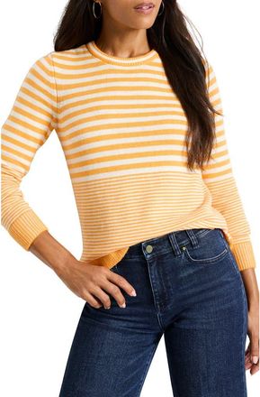 Nic+Zoe Stripe High-Low Cotton Blend Sweater in Orange Multi at Nordstrom Rack, Size X-Large