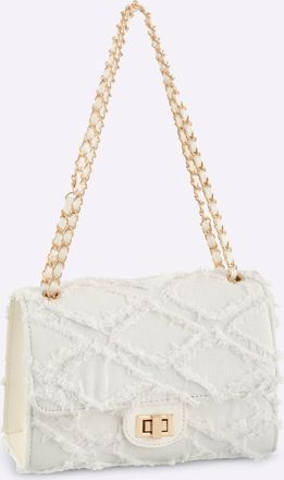 Heine Umh&auml;ngetasche HEINE, Damen, Gr. B/H/T: 25,5cm x 18cm x 9cm, wei&szlig;, Baumwollmischung, Metall, unifarben, Taschen Umh&auml;ngetasche