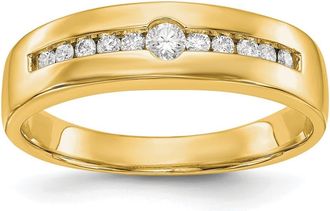 Diamond2Deal 14k Gold Lab Grown Diamond Wedding Band Ring 0.27Ct Clarity- VS Color- G-H