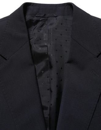 Dolce & Gabbana Black Wool Slim Fit Formal 3 Piece Men Suit Polyester Elastane