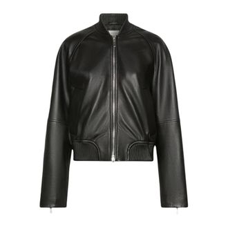 Max Mara Dames, Jassen, Zwart, Maat: S Leer