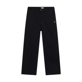 Loewe Broeken, Heren, Zwart, L, Katoen, Regular-fit Katoenen Twill Broek