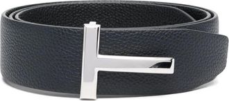 Tom Ford Grain Leather T Icon Riem - Heren - Riemen - Zwart - 80 CM - Leer - Accessoires