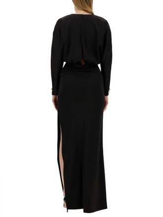 Genny Polyester Long Dress - Black