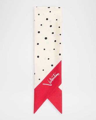 Valentino Garavani Little Stars Starry Silk Bandeaux Scarf