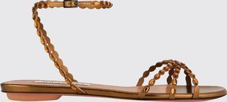 Aquazzura Sandali bassi Love Struck in pelle laminata con strass