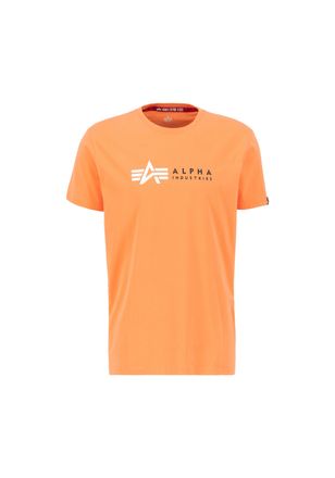 Alpha Industries T-Shirt ALPHA INDUSTRIES Alpha Label T-Shirt, Herren, Gr. S, orange (tangerine), Obermaterial: 100% Baumwolle, Shirts T-Shirt
