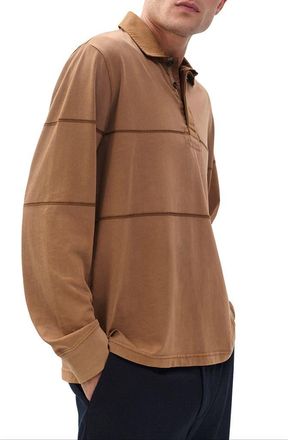 Rag & Bone Washed Rugby Shirt in Washed Brown at Nordstrom, Size Medium