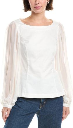 Rebecca Taylor Sheer Sleeve Top