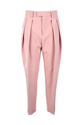 Berwich Tailored Pink Trousers with Pleated Front and Tapered Leg