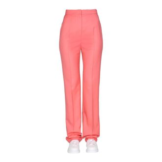 Alexander McQueen Alexander McQueen, Straight Trousers, female, Pink, Size: XS Straight LEG Trousers