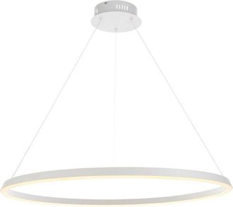 Endon Lighting Single Pendant Light Matt White Paint, White Silicone