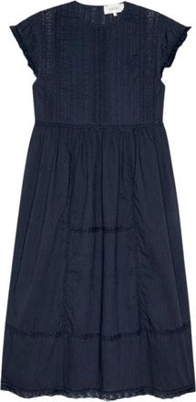 The Great. Sonnet Midi Jurk - Dames - Casual kleedjes - Blauw - S - Katoen - Kleedjes