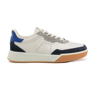 Ecco Ecco Street Court Leather Mens Fashion Trainers - Marine White Virtual - Size:UK 10.5-11