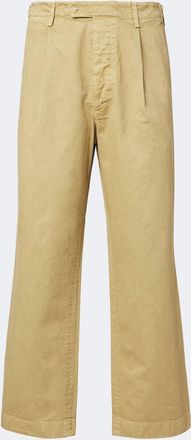 Auralee Pantalones chinos de algod&oacute;n plisados