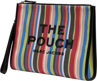 Marc Jacobs Womens Beaded Multicolor Striped Clutch Synthetic Wallet