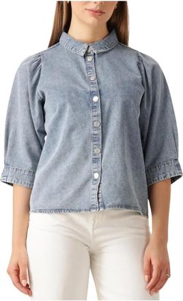 Lollys Laundry Blauwe Bonoll Shirt voor Vrouwen - Dames - Spijkeroverhemden - Blauw - XL - Overhemden