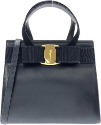 Ferragamo Pre-owned Leren Handtas - Dames - Vintage Handtas - Blauw - ONE Size - Leer - Vintage