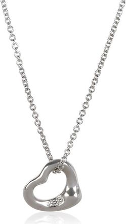 Tiffany & Co. Pre-Owned Tiffany & Co. Platinum Diamond Elsa Peretti Open Heart Pendant
