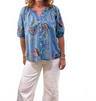 Dylan Laurel Blouse In Blue