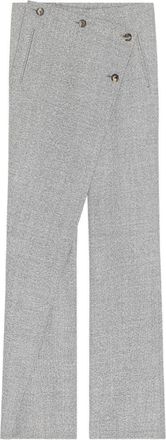 Courr&egrave;ges Wide-Leg Trousers With Asymmetrical Cross-Button Panel