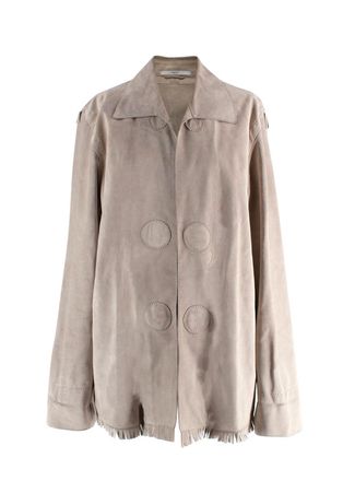 Saint Laurent Vintage YSL Beige Suede Fringe Jacket Size M