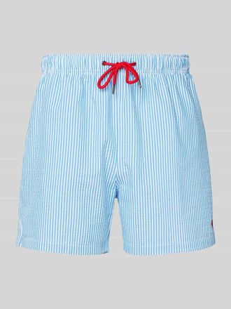 Mc Neal Badehose mit elastischem Bund und Tunnelzug in Metallic Blue, Gr&ouml;&szlig;e XL