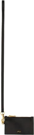N&deg;21 Kaarthouder met schouderband - unisex - Accessoires - Zwart - Maat: ONE Size Leer